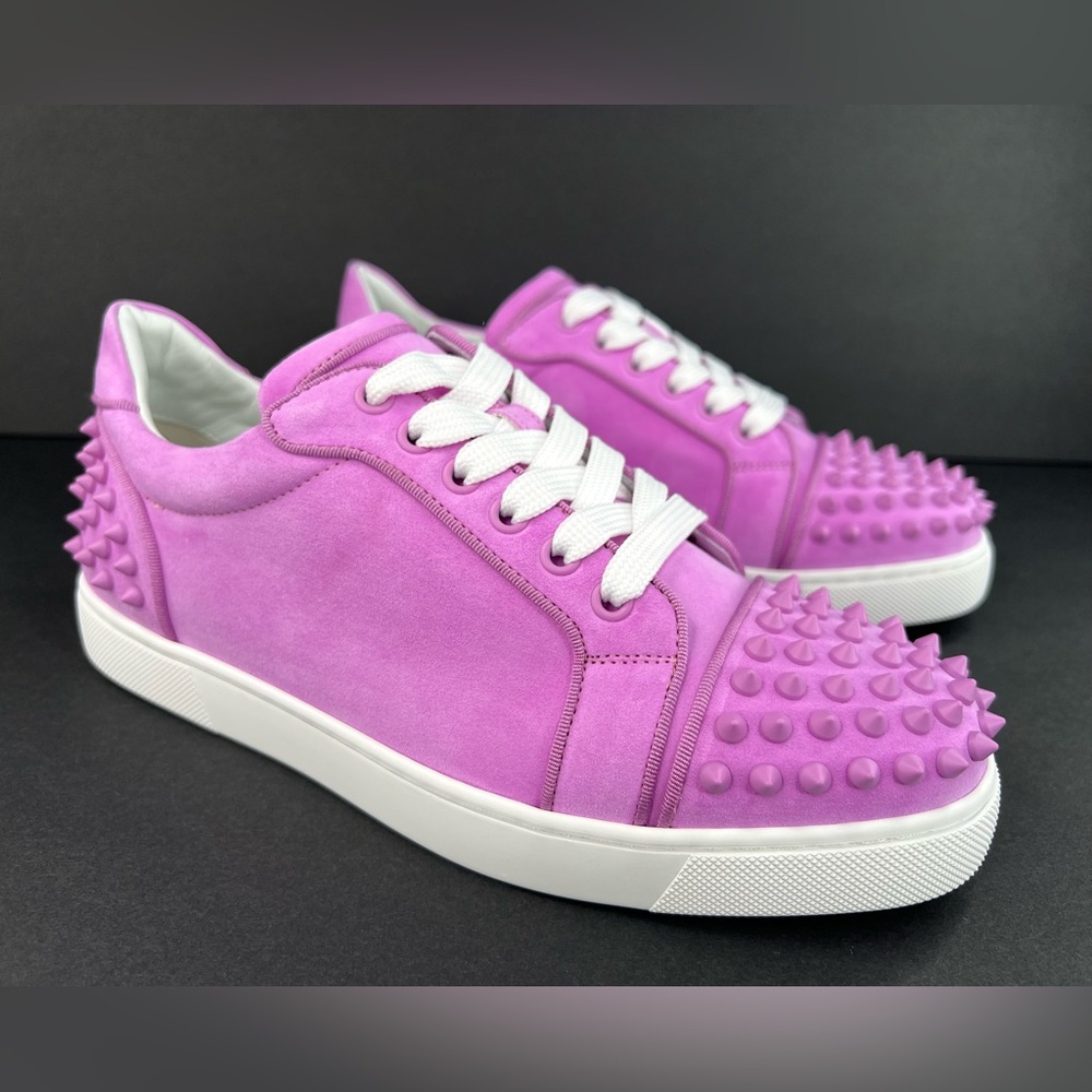 Christian Louboutin Vieira 2 Orlato Flat Bubble Gum Pink Women Sneakers EU 38 - Picture 3 of 13